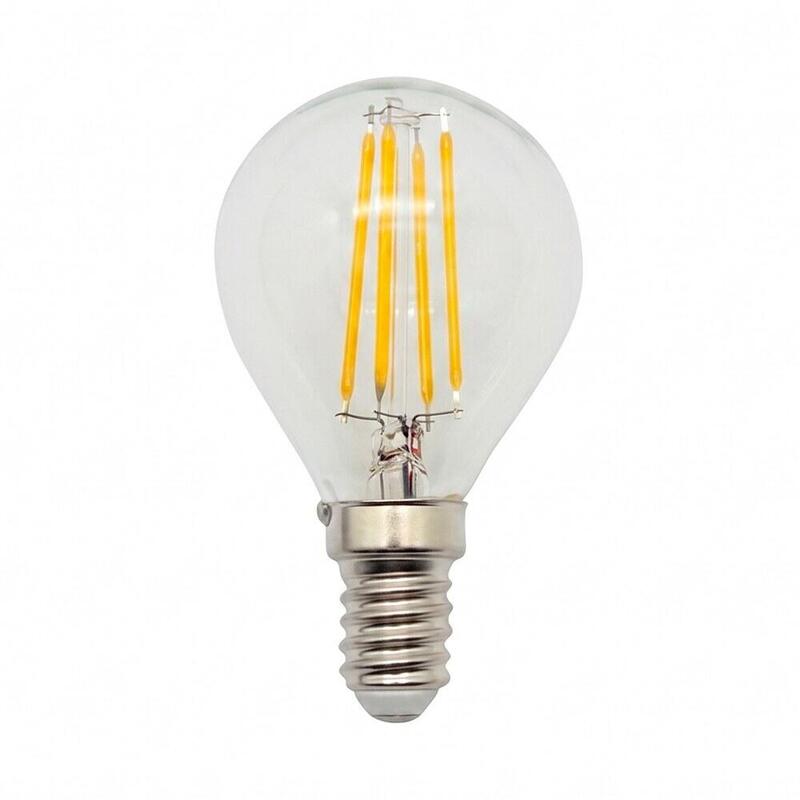 Pack De 10 Unidades - Bombilla Esférica Filamento Led G45, E14, 4 W, 300 Lm, 2000 K Luz Cálida, Ø45 X 77 Mm