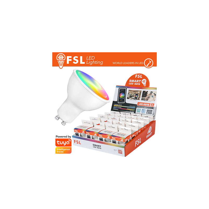 Pack De 10 Unidades Bombilla Gu10 Smart 6w - Rgb + 3white Regulable, Tuya Chip