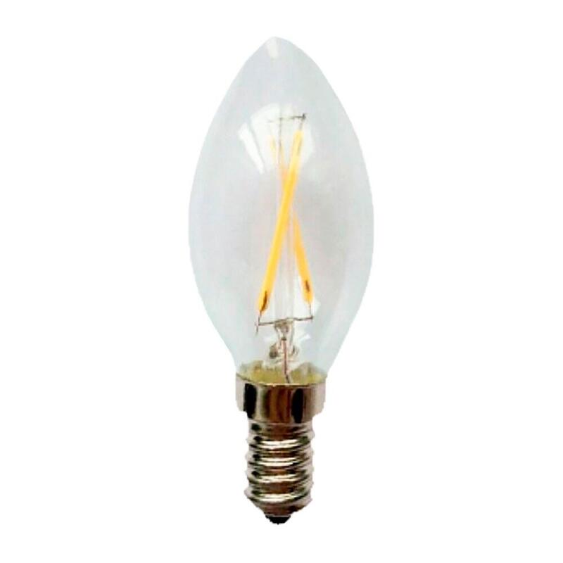 Pack De 10 Unidades - Bombilla Vela Filamento Led C35, E14, 2 W, 200 Lm, 2000 K Luz Cálida, Ø35 X 98 Mm