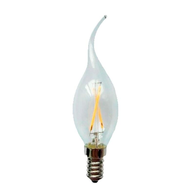 Pack De 10 Unidades - Bombilla Vela Filamento Led Punta Torcida C35, E14, 4 W, 400 Lm, 2700 K Luz Cálida, Ø35 X 118 Mm