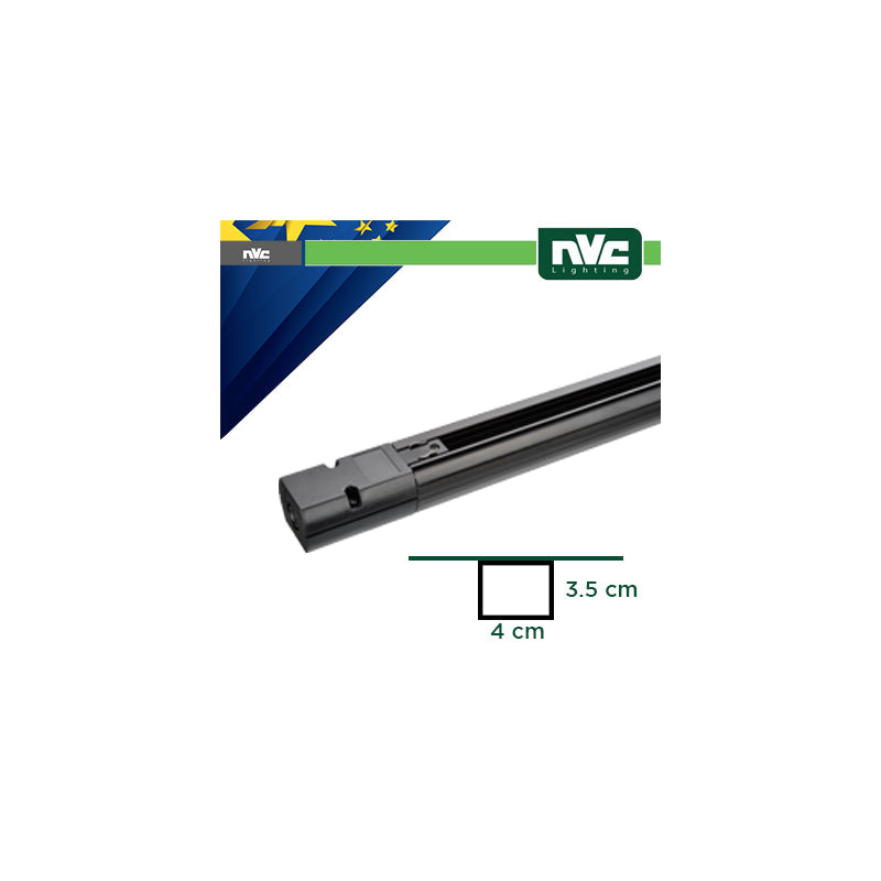 Pack De 10 Unidades Carril Eurotrack - 2 Meteros De Largo  /  Color Negro