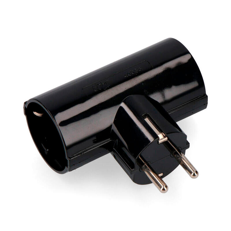 Pack De 10 Unidades - Clavija Doble Negra Con Baquelita T/Tl 16a 250v (Retractilado) Edm