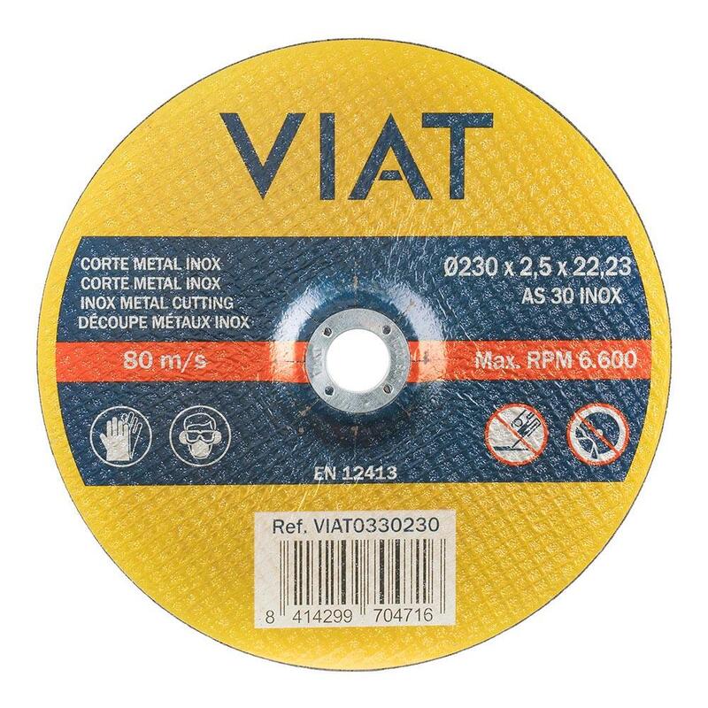 Pack De 10 Unidades - Disco Abrasivo 2,5 Mm Para Inox-Metal. Medidas: Ø230x2,5x22,23mm Viat0330230 Viat