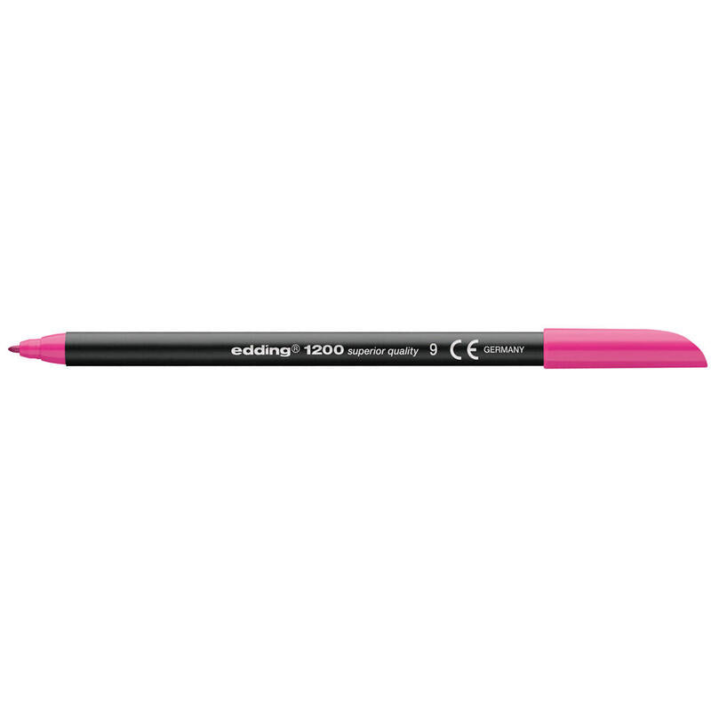 Pack De 10 Unidades Edding 1200 Rotulador Permanente Punta Redonda - Trazo Entre 0.5 Y 1 Mm. - Tinta Con Base De Agua - Color Rosa