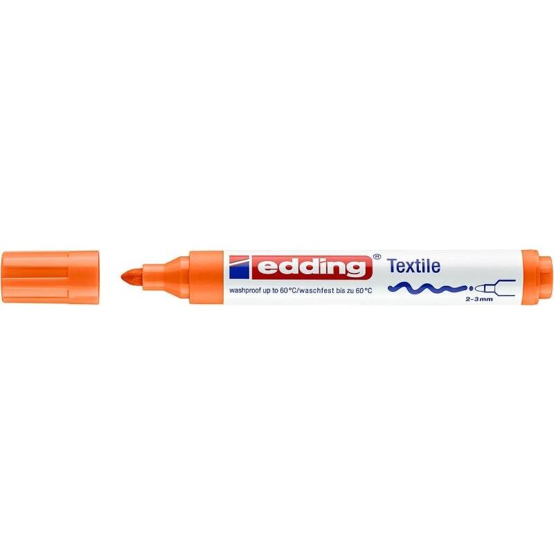 Pack De 10 Unidades Edding 4500 Rotulador Permanente Para Textil - Punta Redonda - Trazo Entre 2 Y 3mm - Olor Neutro -