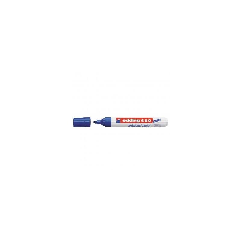 Pack De 10 Unidades Edding 660 Rotulador Para Pizarra Blanca - Punta Redonda - Trazo Entre 1.5 Y 3 Mm. - Tinta Pigmentada - Recargable - Borrable En Seco - Color Azul