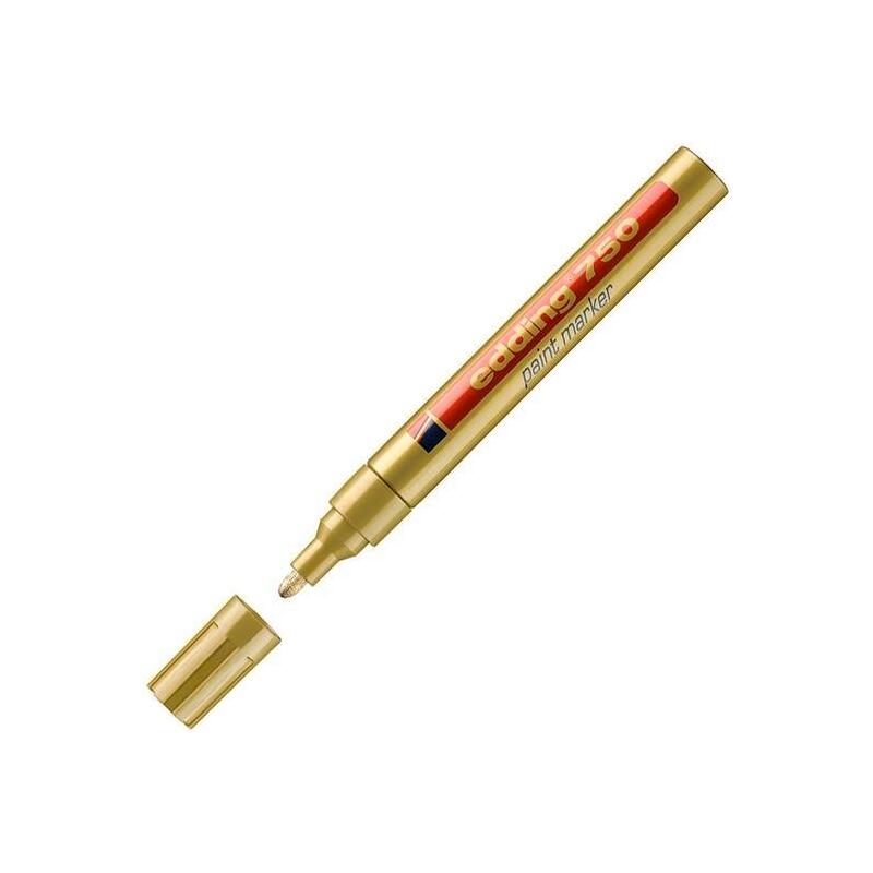 Pack De 10 Unidades Edding Marcador Permanente 750 Tinta Opaca Oro