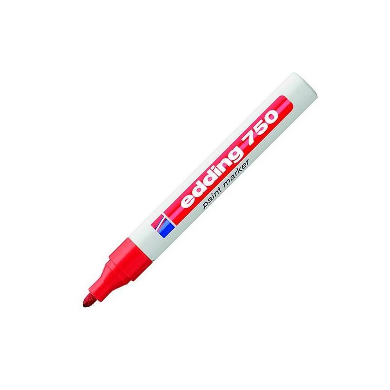 Pack De 10 Unidades Edding Marcador Permanente Tinta Opaca 750 Rojo