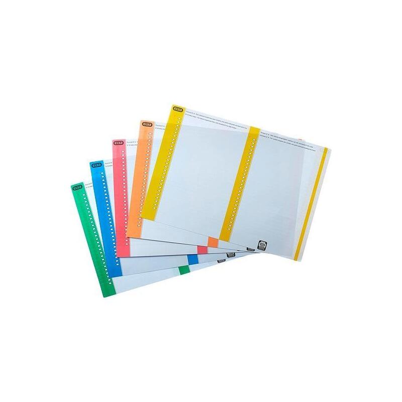 Pack De 10 Unidades Elba Etiquetas Para Carpetas Colgantes 14,4x0,8 Hoja A5 Con 27 Blancas Con Borde Color