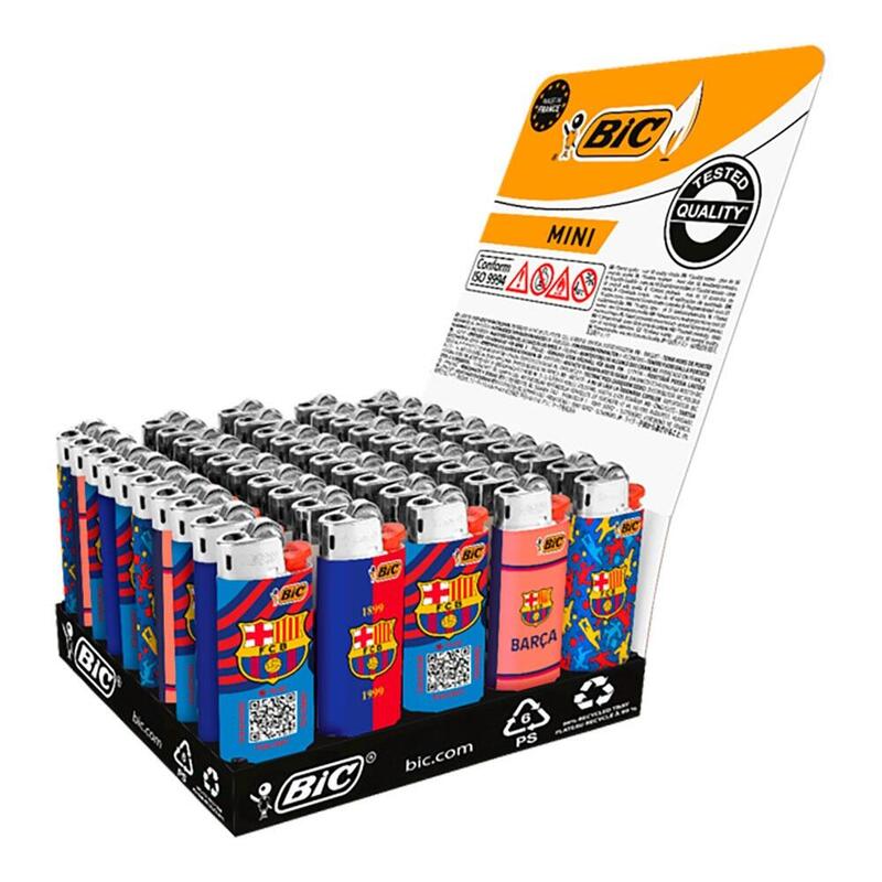 Pack De 10 Unidades - Encendedor Mini, De Piedra, Barça Ii, Diseños Variados