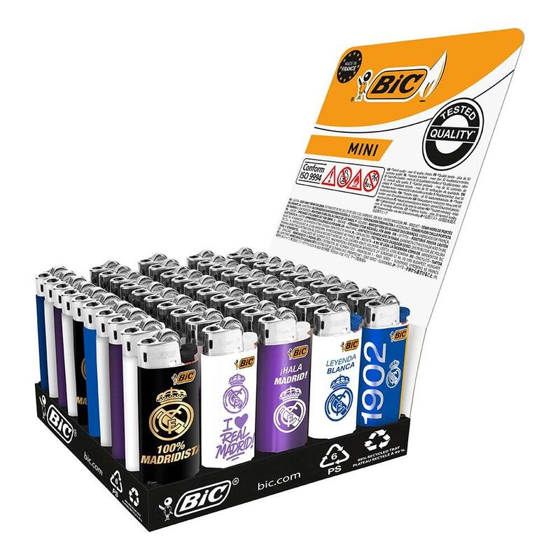 Pack De 10 Unidades - Encendedor Mini, De Piedra, Real Madrid Cf Ii, Diseños Variados