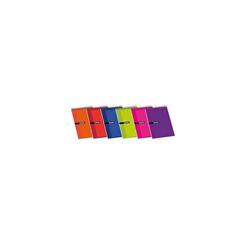 Pack De 10 Unidades Enri Bloc Espiral 80 Hojas 4x4 Tapas Blandas 16º Apaisado Colores Surtidos