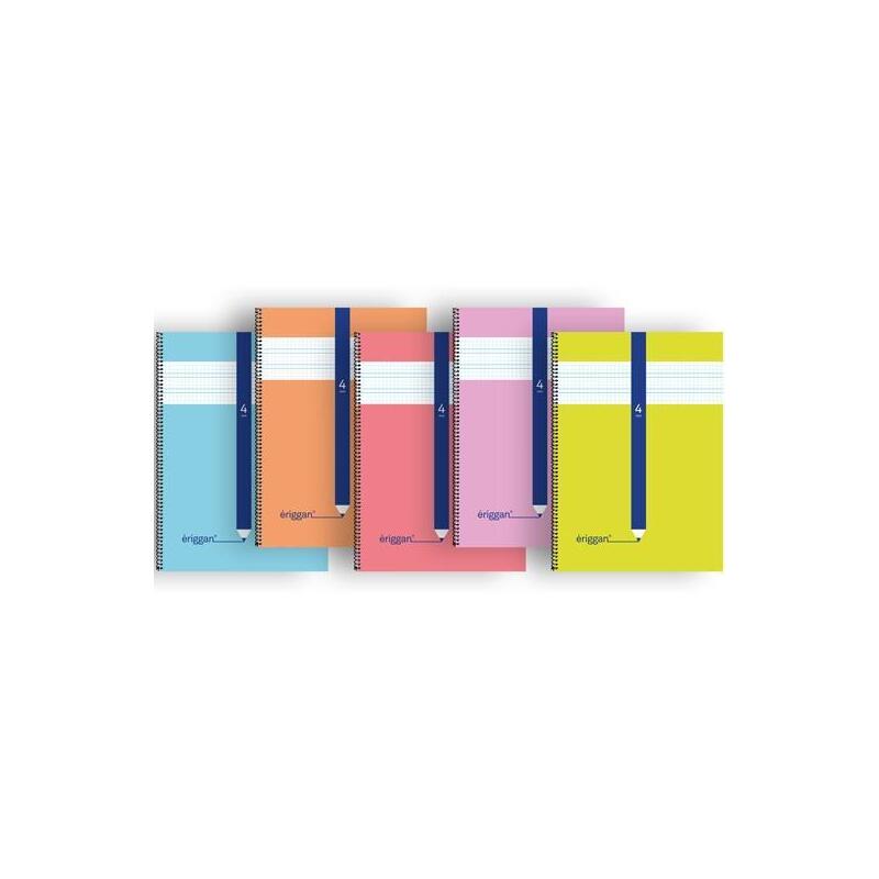 Pack De 10 Unidades Eriggan Cuaderno Espiral Folio 80h 70gr 3mm Tapa Cartoncillo C/Surtidos
