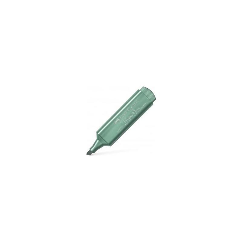 Pack De 10 Unidades Faber-Castell Rotulador Marcador Fluorescente Textliner 46 - Punta Biselada - Trazo Entre 1.2mm Y 5mm - Tinta Con Base De Agua - Color Verde Metalico