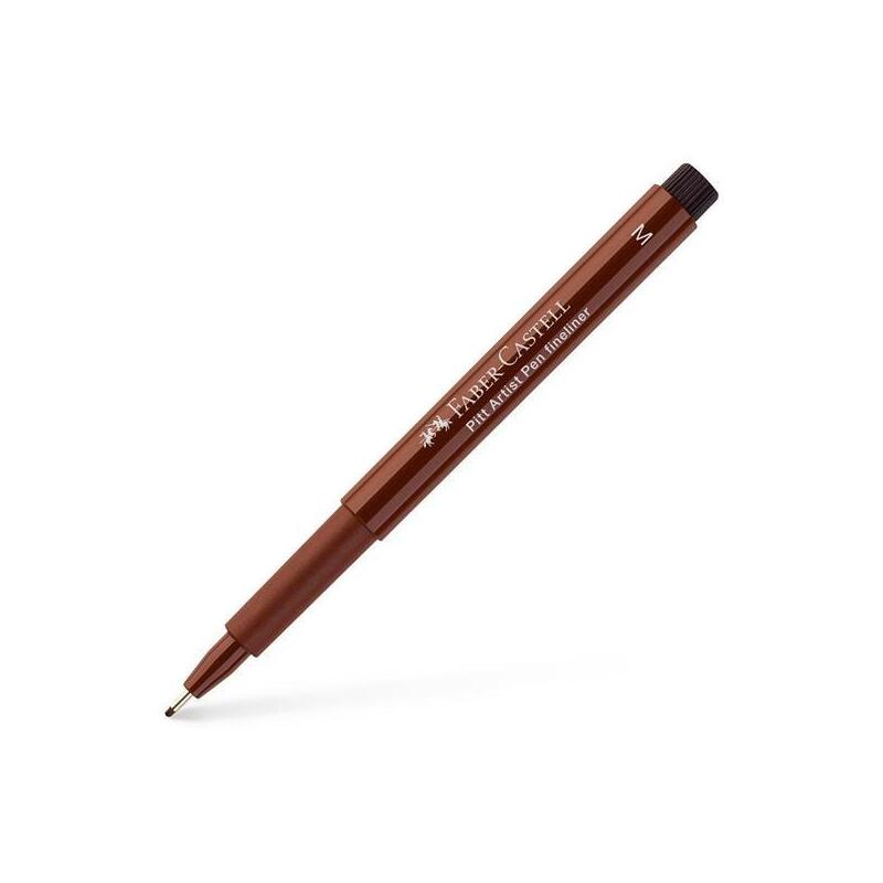Pack De 10 Unidades Faber Castell Rotulador Permanente Pitt Artist Pen Fineliner Punta M Sepia Oscuro