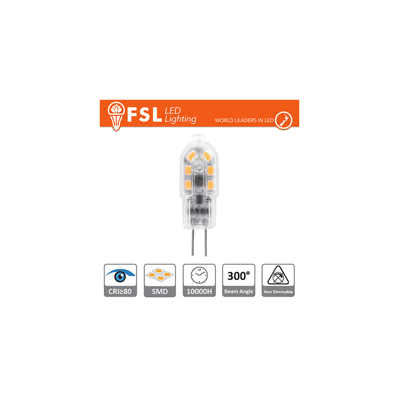 Pack De 10 Unidades G4 - 1.5w 3000k 120lm >300º 39x12x10mm Cri80 Dc-12v