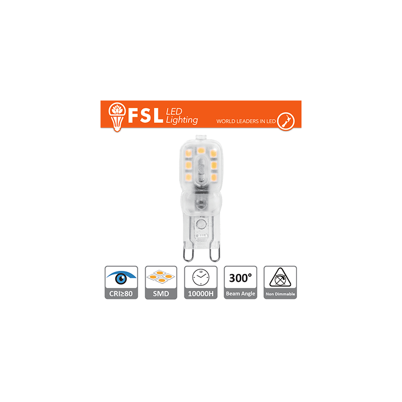 Pack De 10 Unidades G9 - 2.2w 3000k 230lm >300º 48x16x12mm Cri80 Ac-230v