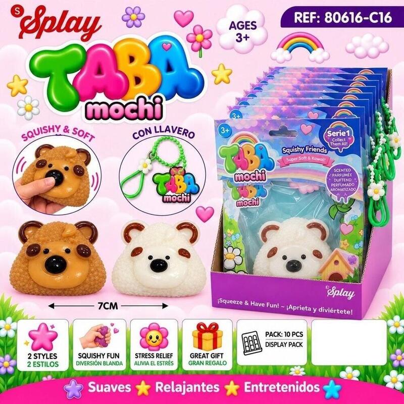 Pack De 10 Unidades - Juguete Antiestres Squishy Osito 7cm Surtido