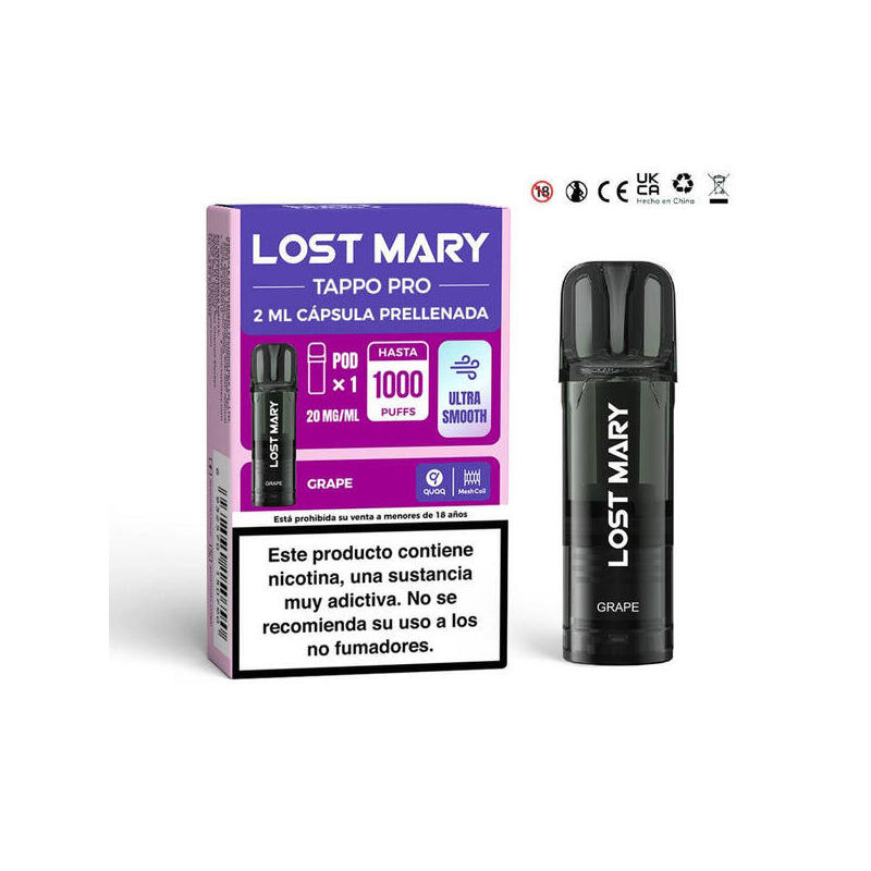 Pack De 10 Unidades Lost Mary Tappo Pro 2mlx1 2% Grape