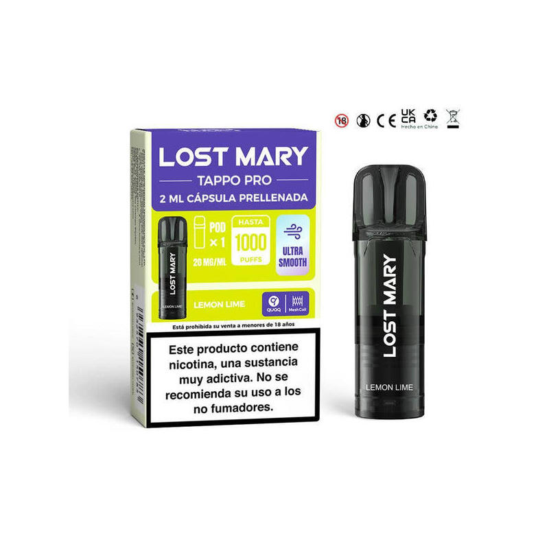 Pack De 10 Unidades Lost Mary Tappo Pro 2mlx1 2% Lemon Lime