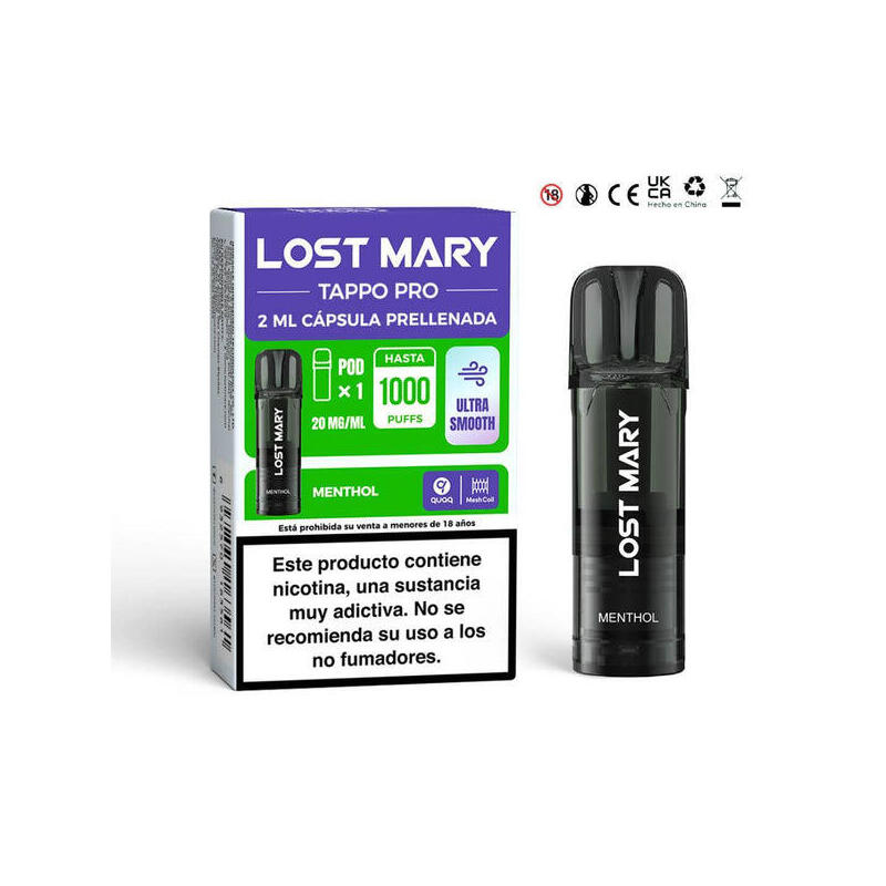 Pack De 10 Unidades Lost Mary Tappo Pro 2mlx1 2% Menthol