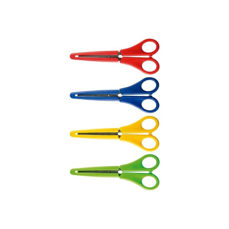 Pack De 10 Unidades Milan Tijeras Con Funda - Regla Integrada De 5cm - Punta Redondeada - Acero Inoxidable De 14.7cm -
