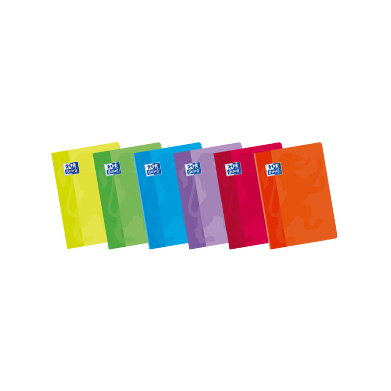 Pack De 10 Unidades Oxford School Classic A5+ Libreta Grapada - Pauta Montessori 5mm - Tapa Blanda - 48 Hojas - Colores