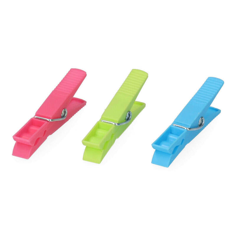 Pack De 10 Unidades - Pack 24 Pinzas De Plastico Edm 7,2x2,4x1cm