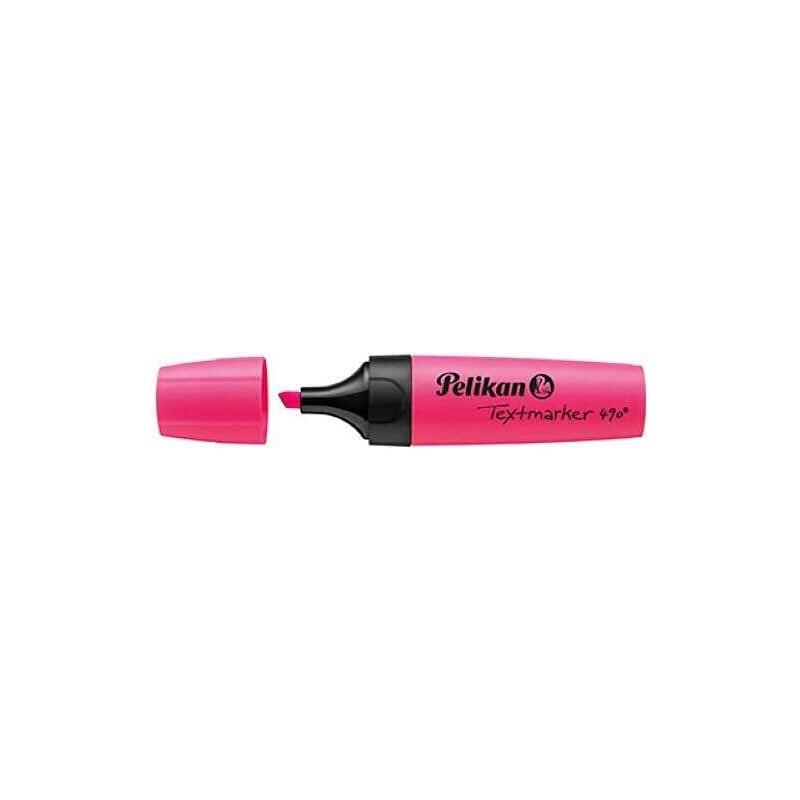 Pack De 10 Unidades Pelikan Subrayador Textmarker 490 - Base De Agua - 3 Anchos De Trazo - Color Rosa Fluoresencete