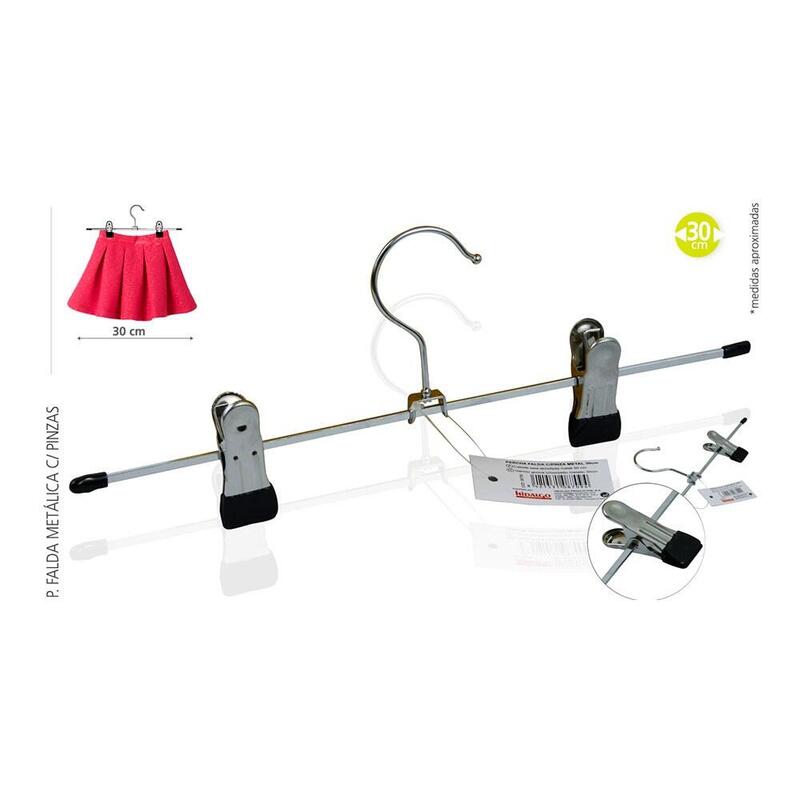 Pack De 10 Unidades - Percha Metálica Con Pinzas 30 Cm