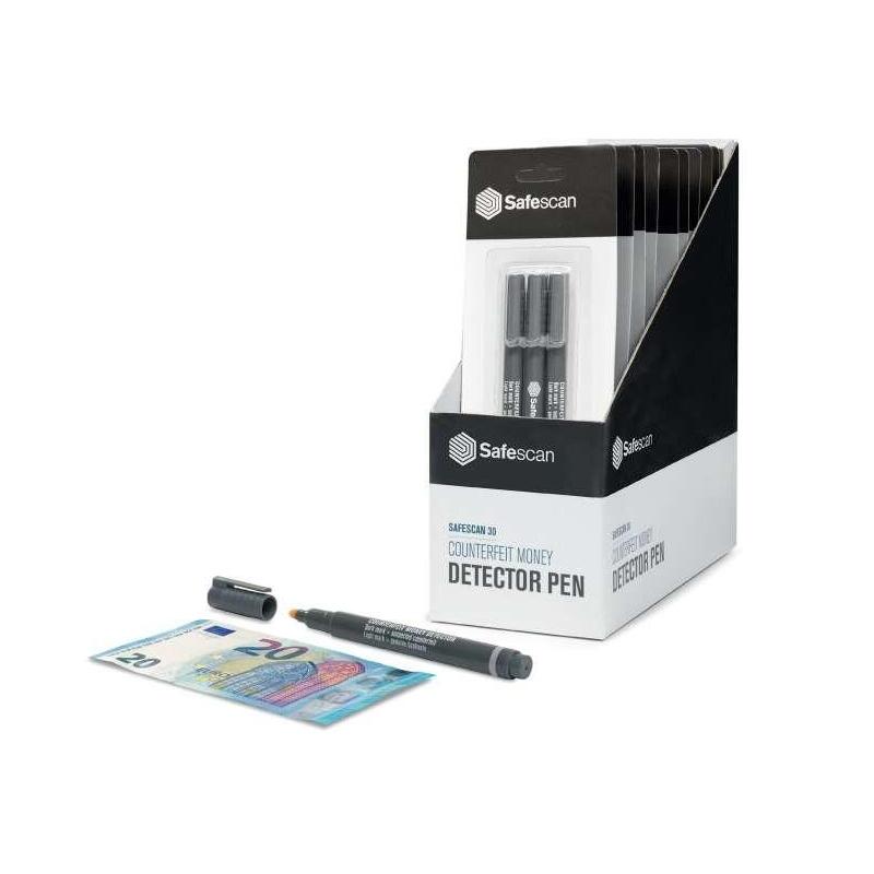 Pack De 10 Unidades Safescan 30 Blister Con 3 Boligrafos Detectores De Billetes Falsos - Verificacion En 2 Segundos -