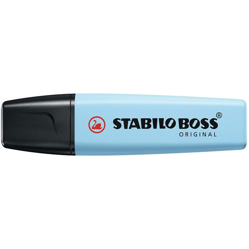 Pack De 10 Unidades Stabilo Boss 70 Pastel Marcador Fluorescente - Trazo Entre 2 Y 5mm - Recargable - Tinta Con Base De Agua - Color Azul Ventoso