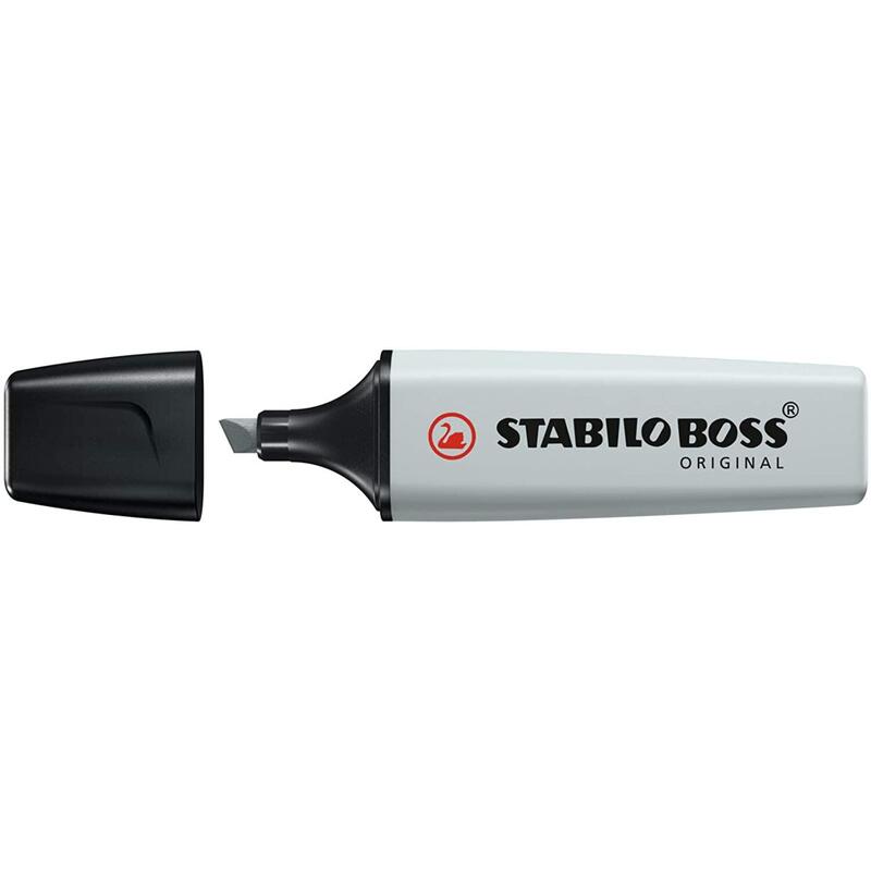 Pack De 10 Unidades Stabilo Boss 70 Pastel Marcador Fluorescente - Trazo Entre 2 Y 5mm - Recargable - Tinta Con Base De Agua - Color Gris Polvoriento