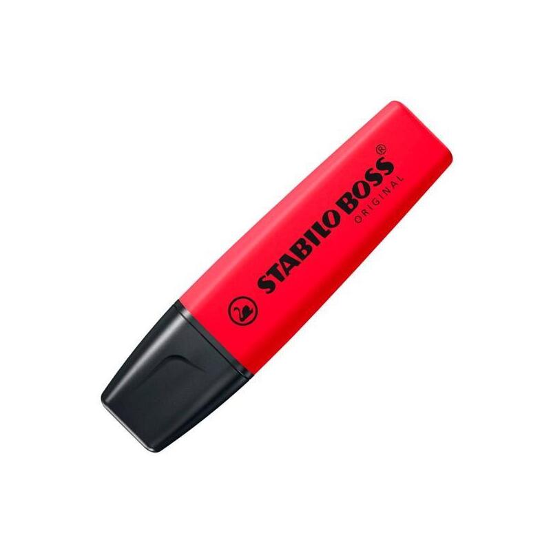 Pack De 10 Unidades Stabilo Marcador Fluorescente Boss Original Rojo Real