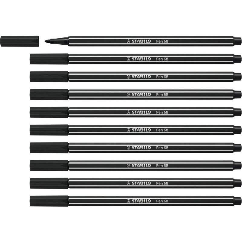 Pack De 10 Unidades Stabilo Pen 68 Rotulador De Punta De Fibra - Trazo De 1mm Aprox. - Tinta Con Base De Agua - Color