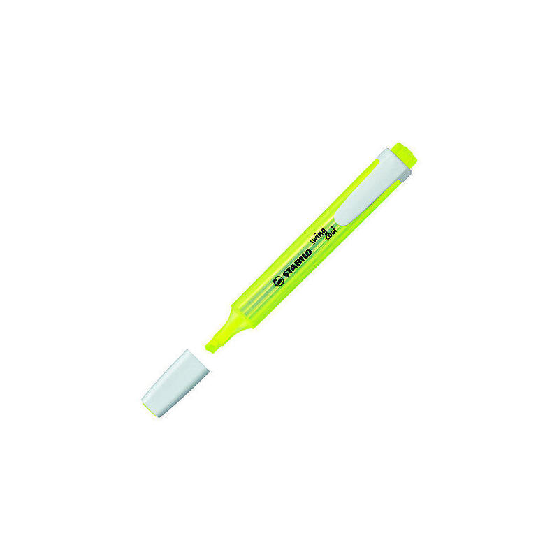 Pack De 10 Unidades Stabilo Swing Cool Marcador Fluorescente - Cuerpo Plano - Punta Biselada - Trazo Entre 1 Y 4mm - Tinta Con Base De Agua - Antisecado - Color Amarillo Fluorescente