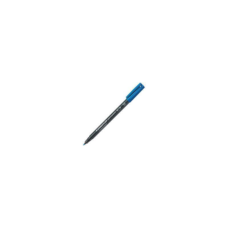 Pack De 10 Unidades Staedtler Lumocolor 317 Rotulador Permanente - Punta Media Redonda - Trazo 1mm Aprox - Capuchon Con Clip - Secado Rapido - Color Azul