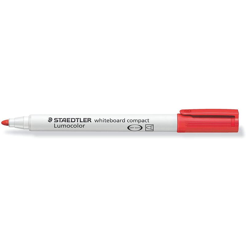 Pack De 10 Unidades Staedtler Lumocolor 341 Marcador Para Pizarra Blanca - Punta Biselada 1 - 2mm Aprox - Secado Rapido - Color Rojo