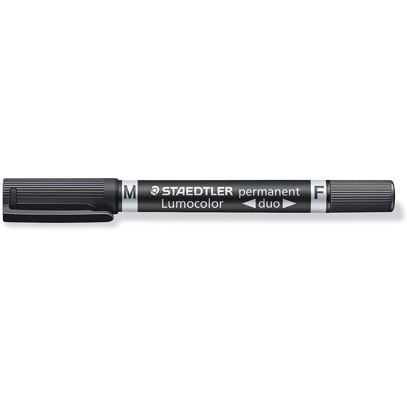 Pack De 10 Unidades Staedtler Lumocolor 348 Rotulador Permanente De Doble Punta - Secado Rapido - Color Negro