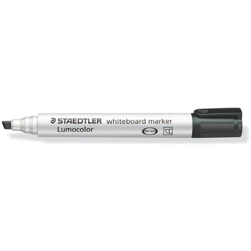 Pack De 10 Unidades Staedtler Lumocolor 351 Marcador Para Pizarra Blanca - Punta Biselada 2 - 5mm Aprox - Secado Rapido - Color Negro
