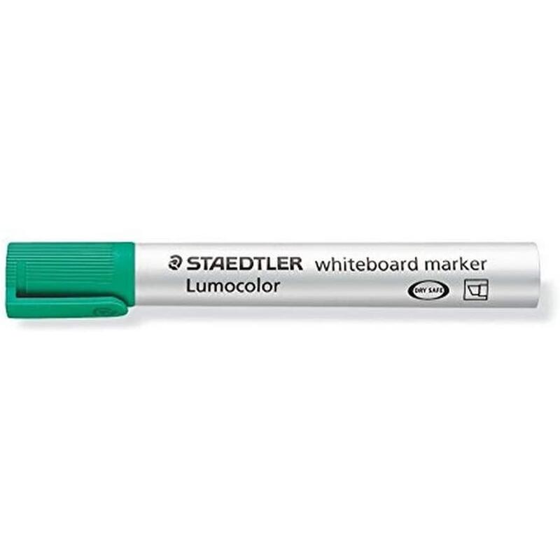 Pack De 10 Unidades Staedtler Lumocolor 351 Marcador Para Pizarra Blanca - Punta Biselada 2 - 5mm Aprox - Secado Rapido - Color Verde