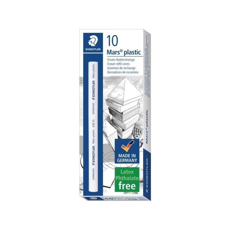 Pack De 10 Unidades Staedtler Mars Plastic Goma De Borrar De Recambio Para Portagomas 528 50