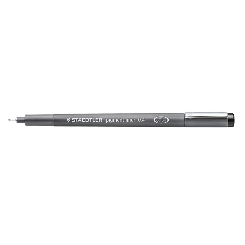 Pack De 10 Unidades Staedtler Pigment Liner 308 Rotulador Calibrado - Trazo 0.4mm - Secado Rapido - Color Negro