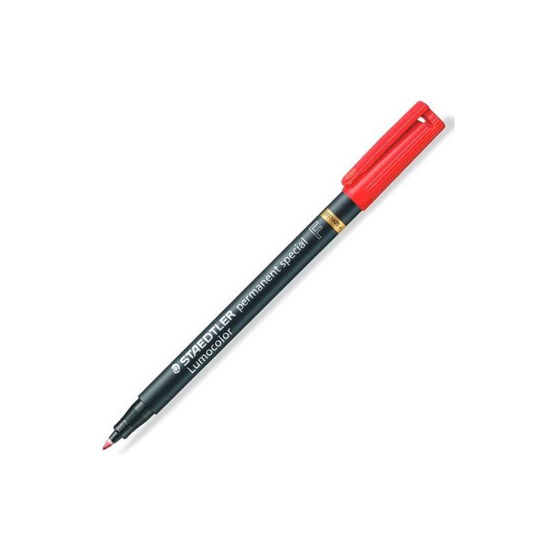 Pack De 10 Unidades Staedtler Rotulador Especial Permanente Lumocolor F Rojo
