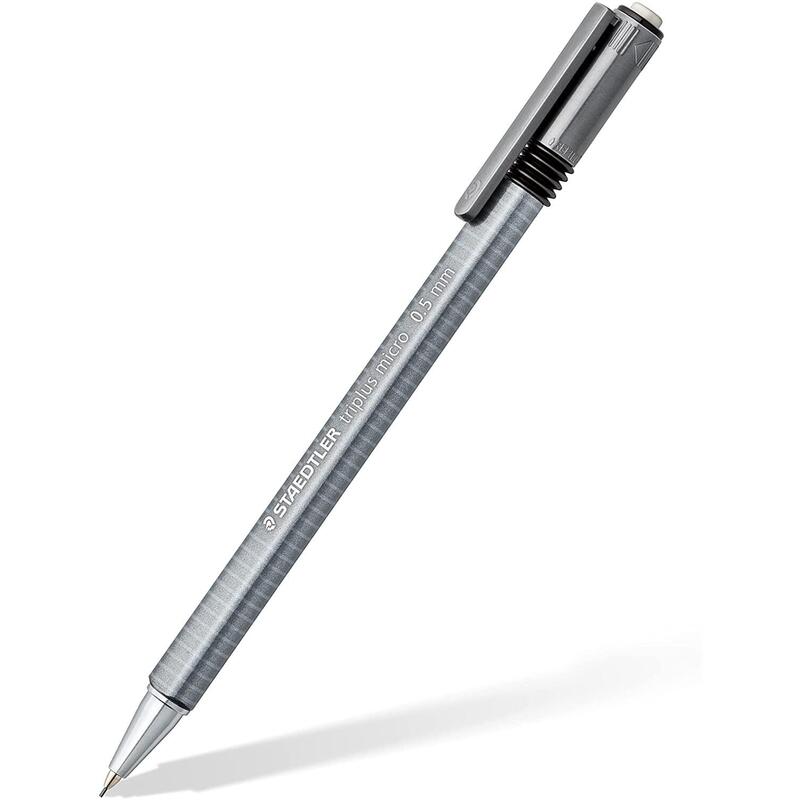 Pack De 10 Unidades Staedtler Triplus Micro 774 Portaminas - Ancho De Linea 0.5mm - Punta Retractil - Diseño Ergonomico - Color Gris