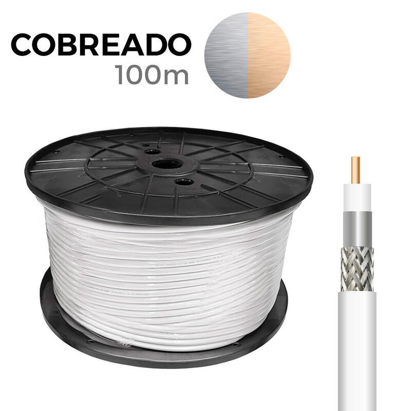 Pack De 100 Unidades - Cable Coaxial Apantallado Cobreado Edm Euro/M