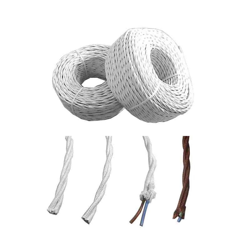 Pack De 100 Unidades - Cable Paralelo Textil Trenzado H05vv-F 2 X 1,50 Mm² Negro Euro/M