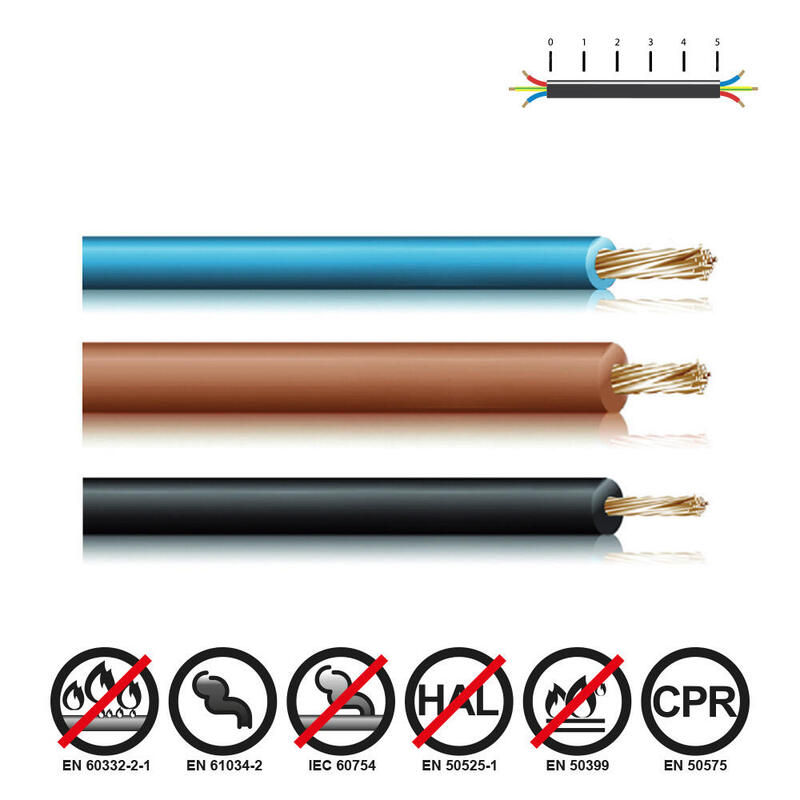 Pack De 100 Unidades - Cablecillo H07z1-K 6,00 Mm² Marrón Euro/M