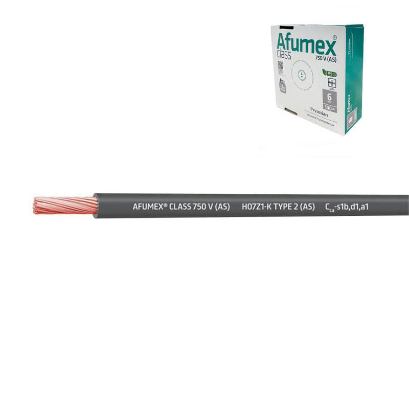 Pack De 100 Unidades - Cablecillo H07z1-K(As) 6,0 Mm² Gris Euro/M