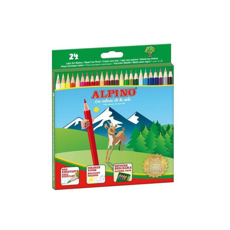 Pack De 12 Unidades Alpino Lápices De Colores 175mm C/Surtidos Estuche 24 Ud